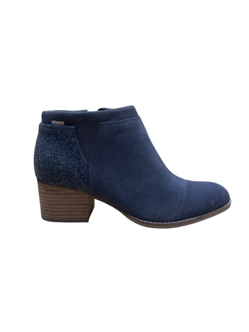 Toms Women’s Gray Suede Faux Wool Side Zipper Closure Ankle Booties Size 6.5